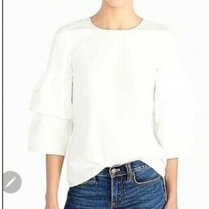 J.Crew Mercantile White‎ Bell Sleeve Blouse Top - Women's